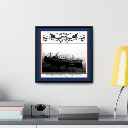 USS Yancey AKA-93 Navy Floating Frame Photo Desk View