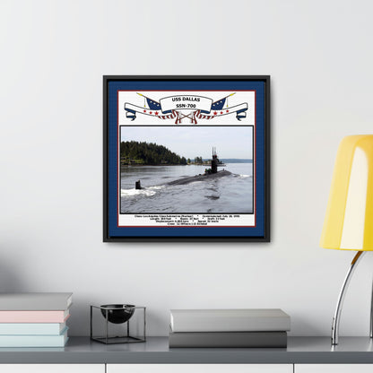 USS Dallas SSN-700 Navy Floating Frame Photo Desk View
