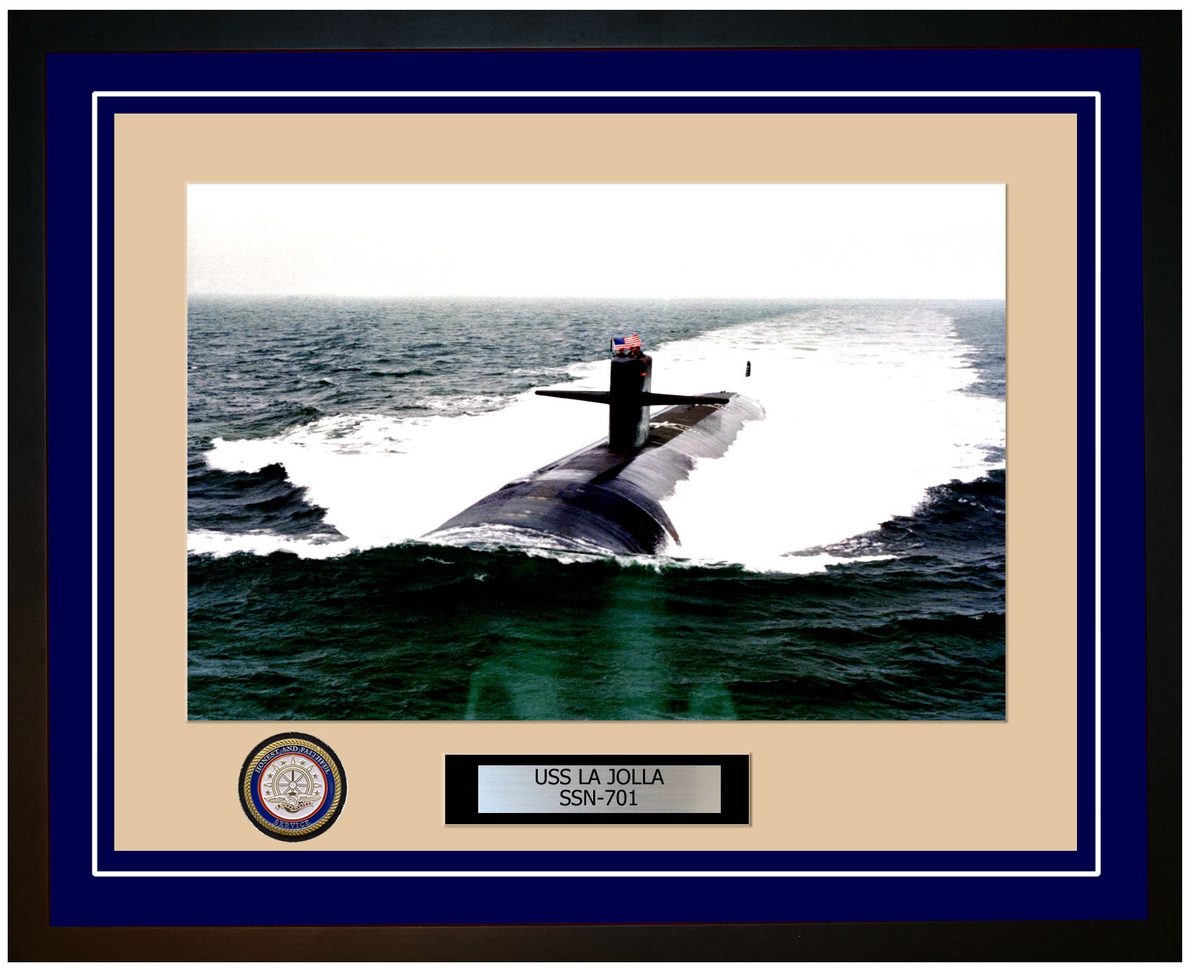 USS La Jolla SSN-701 Framed Navy Ship Photo Burgundy – Navy Emporium