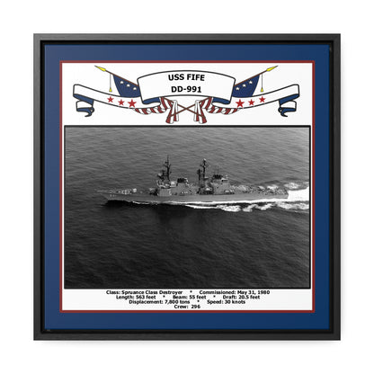 USS Fife DD-991 Navy Floating Frame Photo Front View