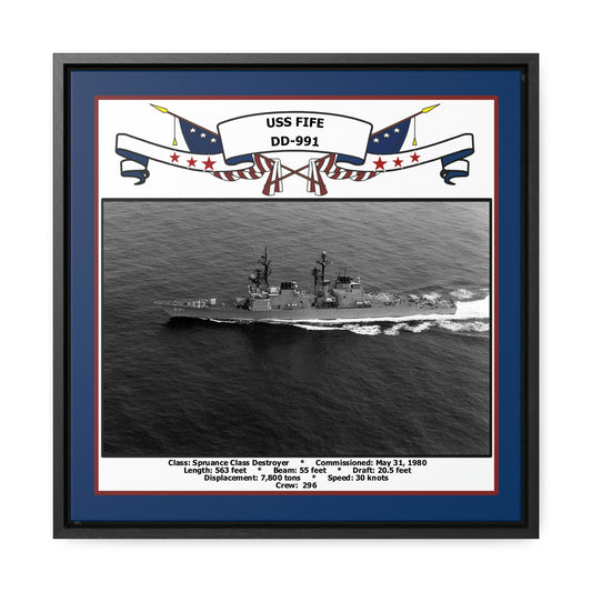 USS Fife DD-991 Navy Floating Frame Photo Front View