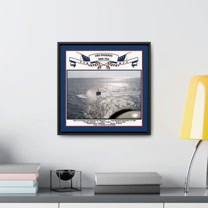 USS Phoenix SSN-702 Navy Floating Frame Photo Desk View