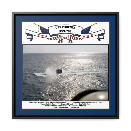 USS Phoenix SSN-702 Navy Floating Frame Photo Front View