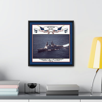 USS Hayler DD-997 Navy Floating Frame Photo Desk View
