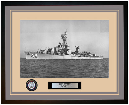 USS GYATT DD-712 Framed Navy Ship Photo Grey