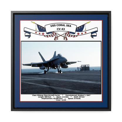 USS Coral Sea CV-43 Navy Floating Frame Photo Front View