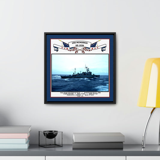 USS Mcmorris DE-1036 Navy Floating Frame Photo Desk View