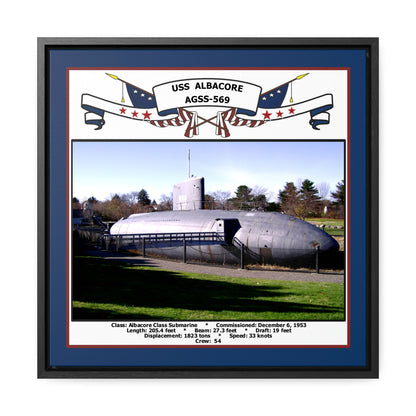 USS Albacore AGSS-569 Navy Floating Frame Photo Front View