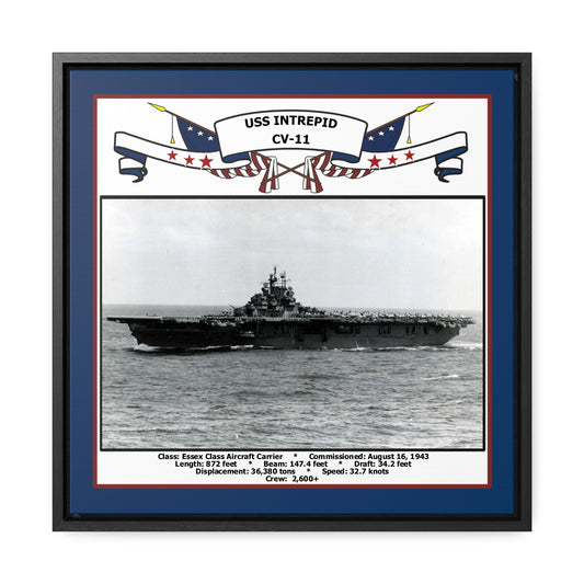 USS Intrepid CV-11 Navy Floating Frame Photo Front View