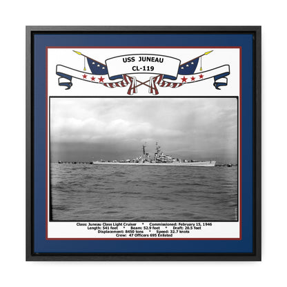 USS Juneau CL-119 Navy Floating Frame Photo Front View