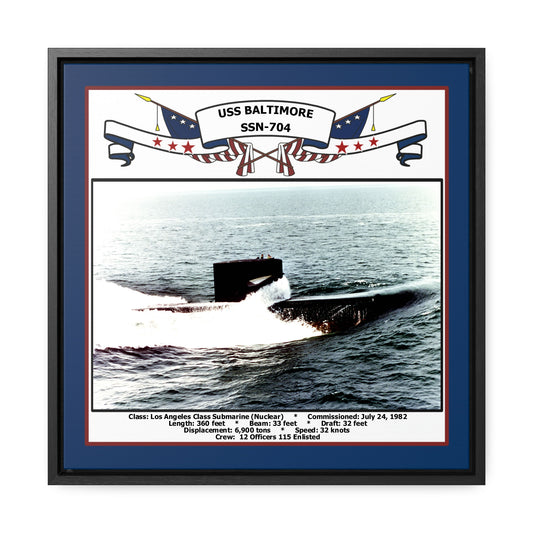 USS Baltimore SSN-704 Navy Floating Frame Photo Front View