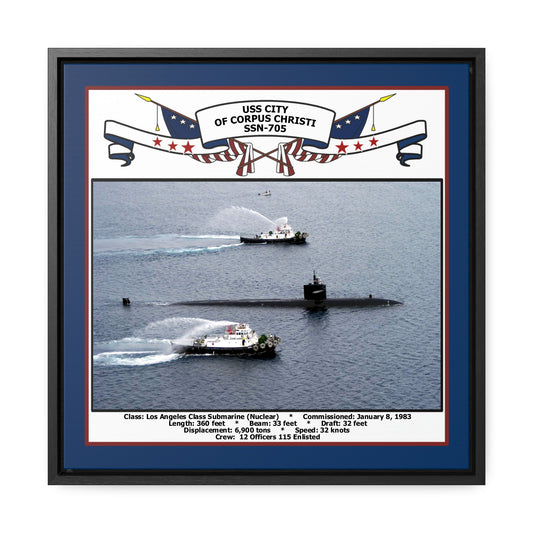 USS City Of Corpus Christi SSN-705 Navy Floating Frame Photo Front View
