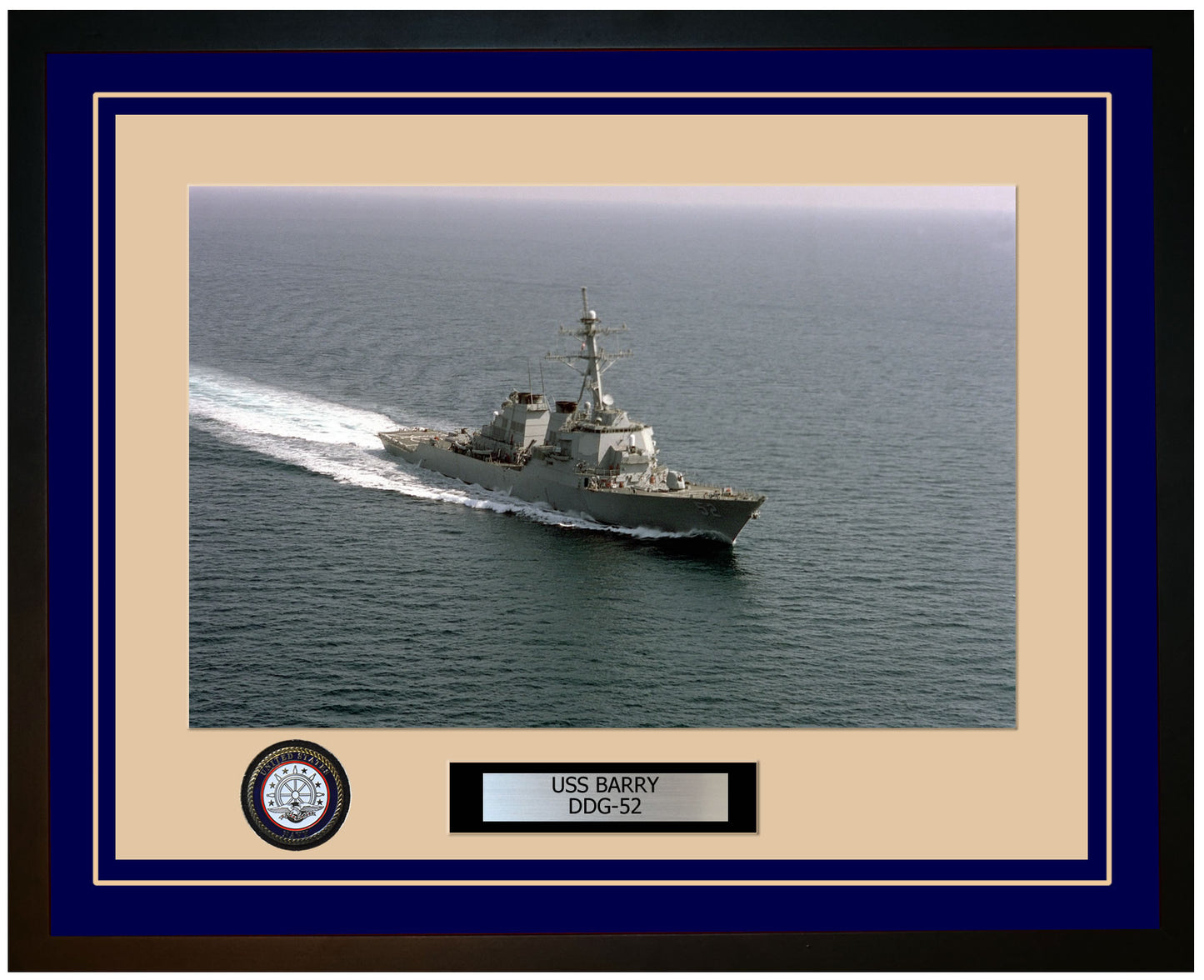 USS BARRY DDG-52 Framed Navy Ship Photo Blue