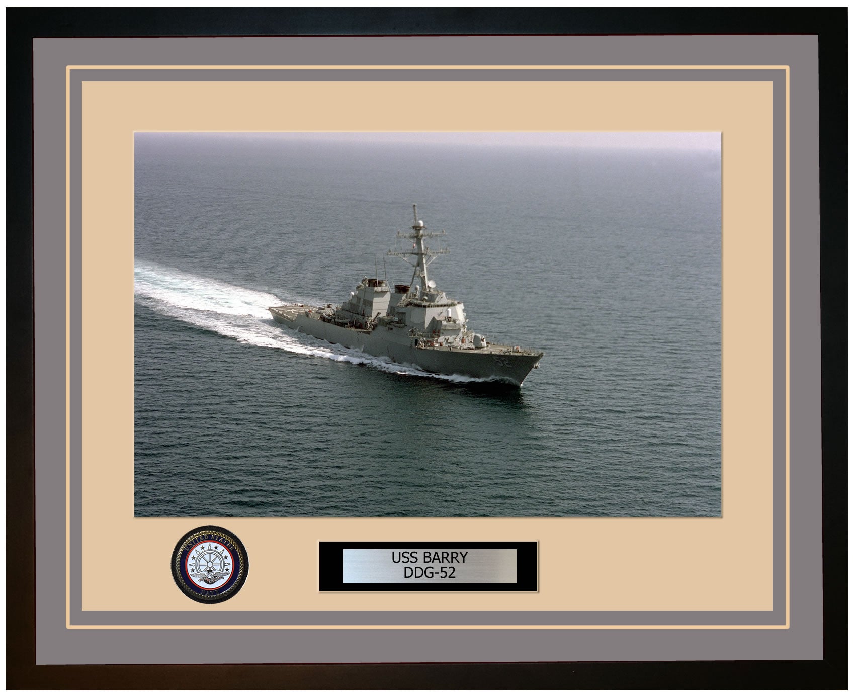 USS BARRY DDG-52 Framed Navy Ship Photo Grey