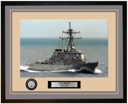 USS BARRY DDG-52 Framed Navy Ship Photo Grey