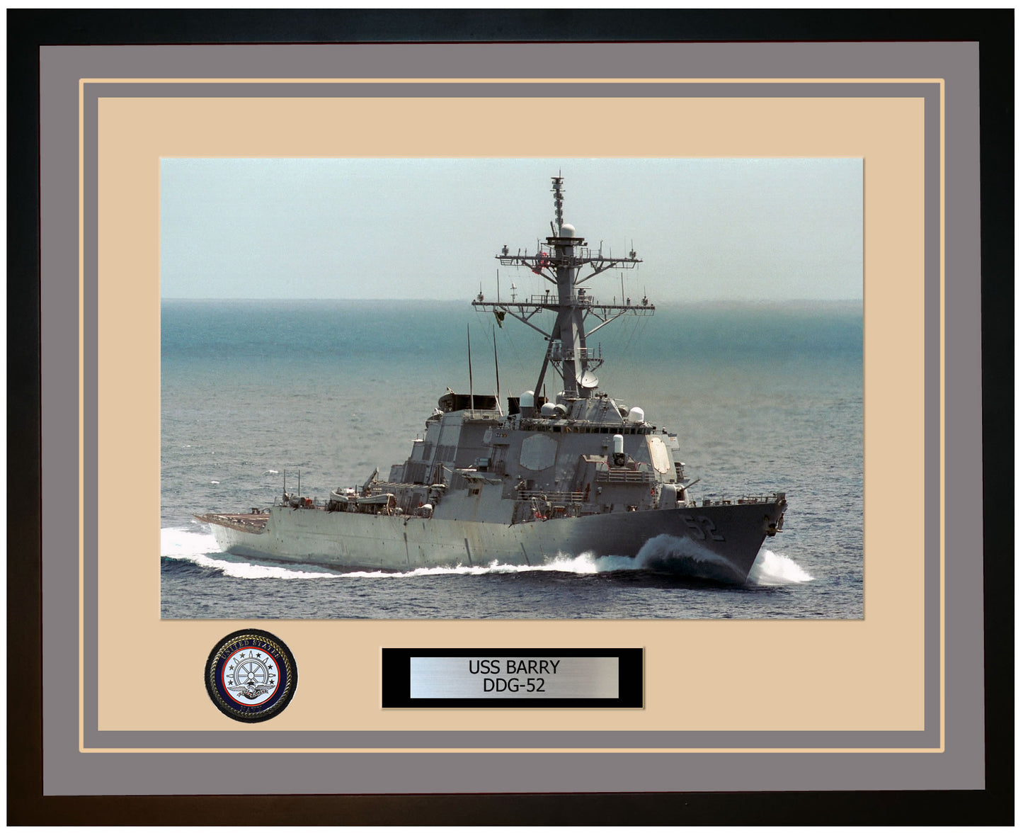 USS BARRY DDG-52 Framed Navy Ship Photo Grey