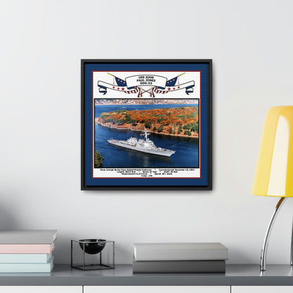 USS John Paul Jones DDG-53 Navy Floating Frame Photo Desk View