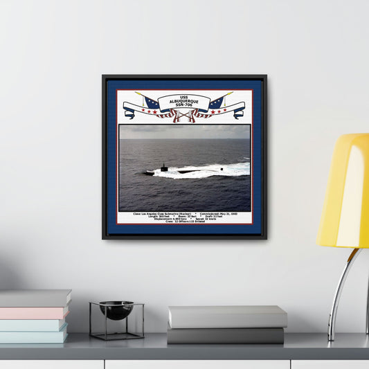 USS Albuquerque SSN-706 Navy Floating Frame Photo Desk View