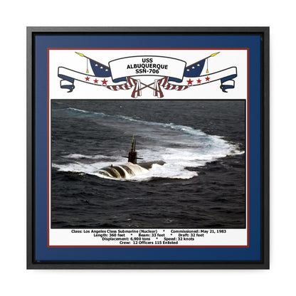 USS Albuquerque SSN-706 Navy Floating Frame Photo Front View