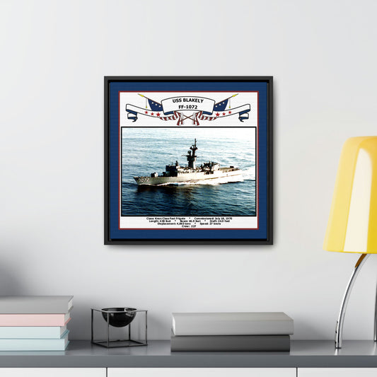 USS Blakely FF-1072 Navy Floating Frame Photo Desk View