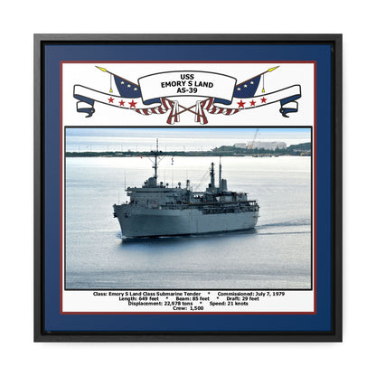 USS Emory S Land AS-39 Navy Floating Frame Photo Front View