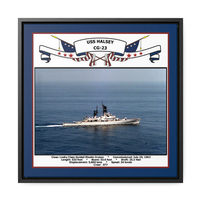 USS Halsey CG-23 Navy Floating Frame Photo Front View