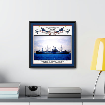 USS Yancey AKA-93 Navy Floating Frame Photo Desk View