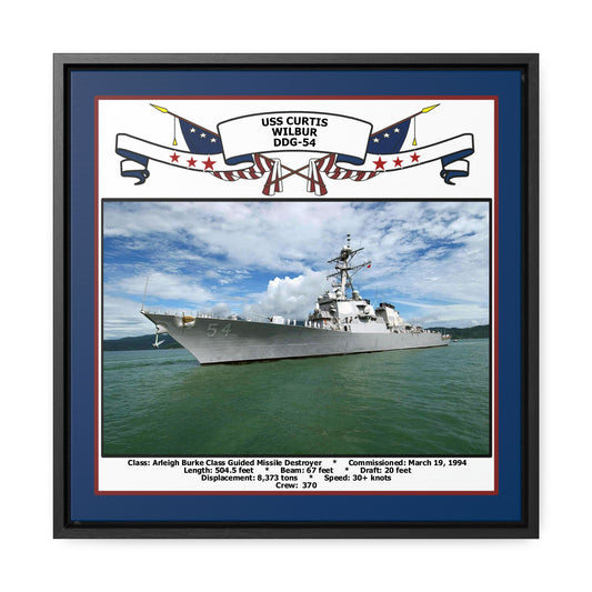USS Curtis Wilbur DDG-54 Navy Floating Frame Photo Front View