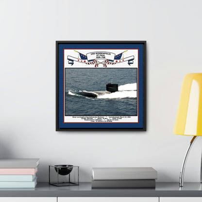 USS Minneapolis-Saint Paul SSN-708 Navy Floating Frame Photo Desk View