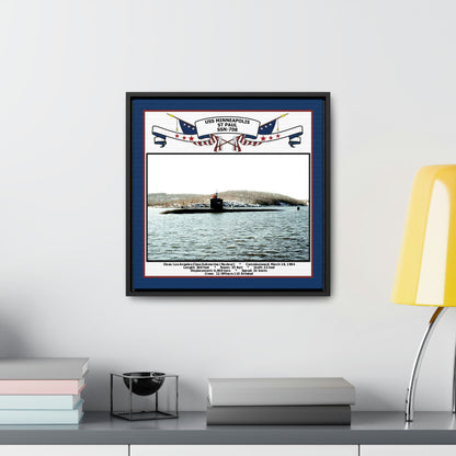 USS Minneapolis-Saint Paul SSN-708 Navy Floating Frame Photo Desk View
