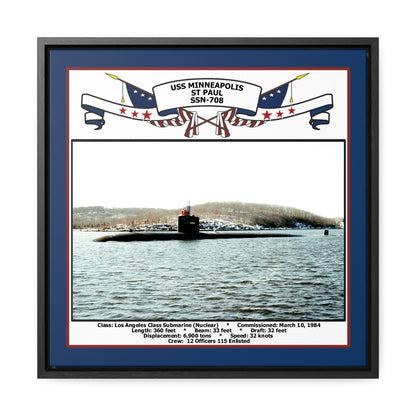 USS Minneapolis-Saint Paul SSN-708 Navy Floating Frame Photo Front View