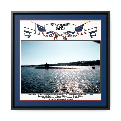 USS Minneapolis-Saint Paul SSN-708 Navy Floating Frame Photo Front View