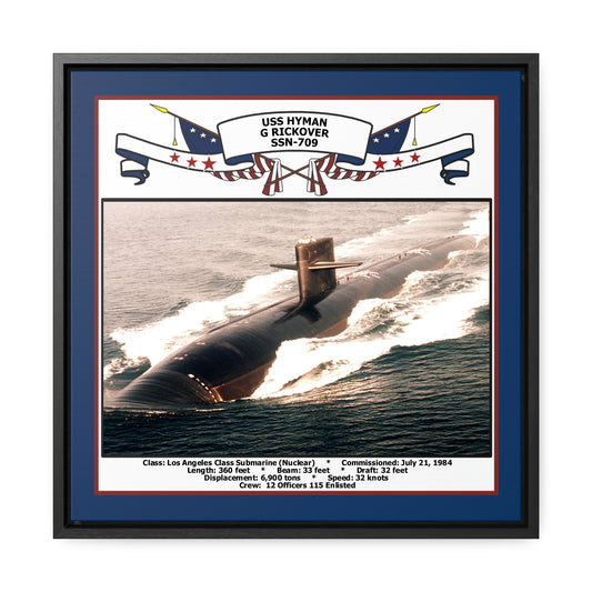 USS Hyman G Rickover SSN-709 Navy Floating Frame Photo Front View