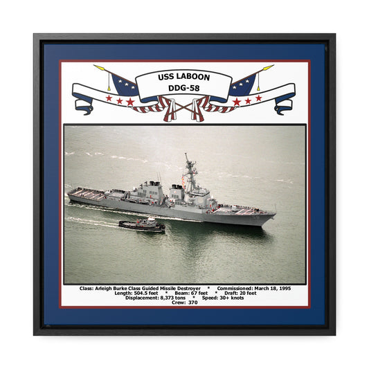 USS Laboon DDG-58 Navy Floating Frame Photo Front View