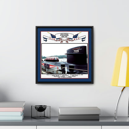 USS Hyman G Rickover SSN-709 Navy Floating Frame Photo Desk View