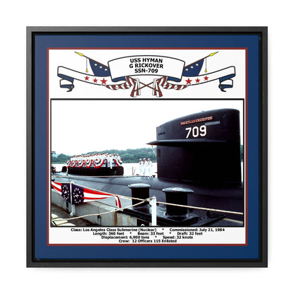 USS Hyman G Rickover SSN-709 Navy Floating Frame Photo Front View
