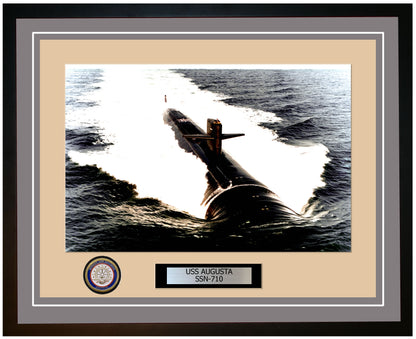 USS Augusta SSN-710 Framed Navy Ship Photo Grey
