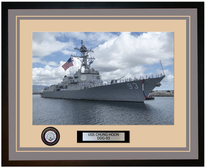 USS CHUNG-HOON DDG-93 Framed Navy Ship Photo Grey