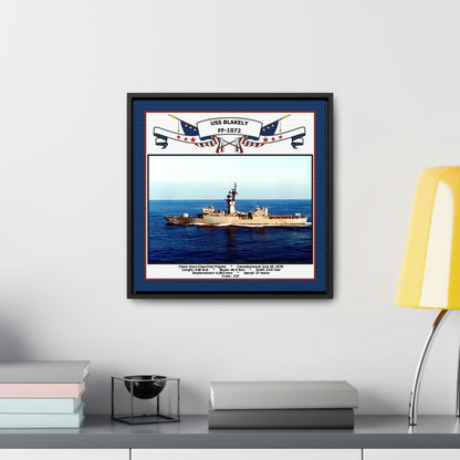 USS Blakely FF-1072 Navy Floating Frame Photo Desk View