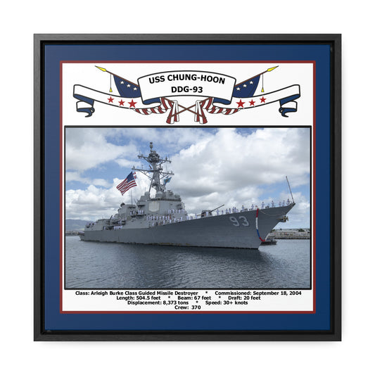 USS Chung-Hoon DDG-93 Navy Floating Frame Photo Front View
