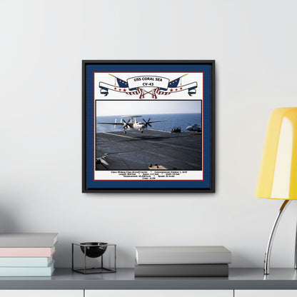 USS Coral Sea CV-43 Navy Floating Frame Photo Desk View