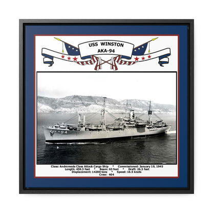 USS Winston AKA-94 Navy Floating Frame Photo Front View