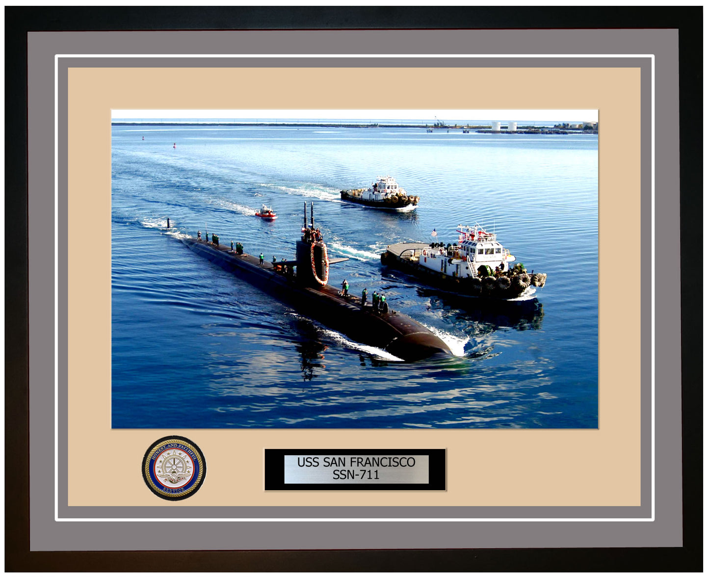 USS San Francisco SSN-711 Framed Navy Ship Photo Grey