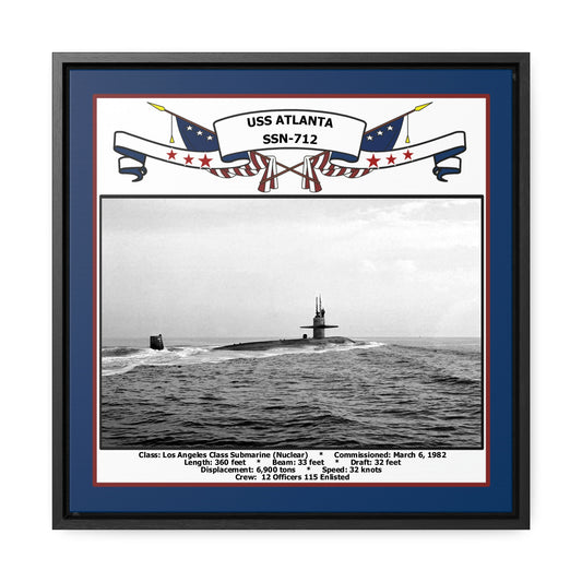 USS Atlanta SSN-712 Navy Floating Frame Photo Front View