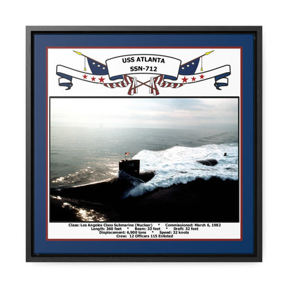 USS Atlanta SSN-712 Navy Floating Frame Photo Front View