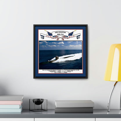 USS Houston SSN-713 Navy Floating Frame Photo Desk View