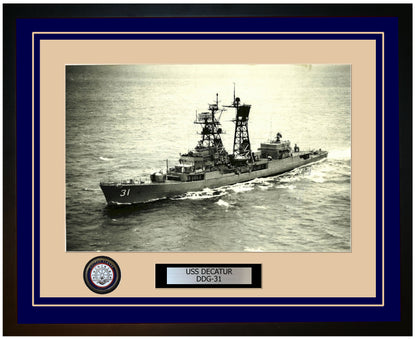 USS DECATUR DDG-31 Framed Navy Ship Photo Blue