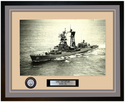 USS DECATUR DDG-31 Framed Navy Ship Photo Grey