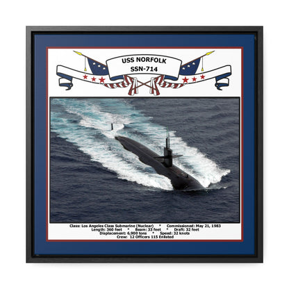 USS Norfolk SSN-714 Navy Floating Frame Photo Front View