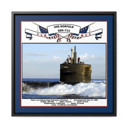 USS Norfolk SSN-714 Navy Floating Frame Photo Front View